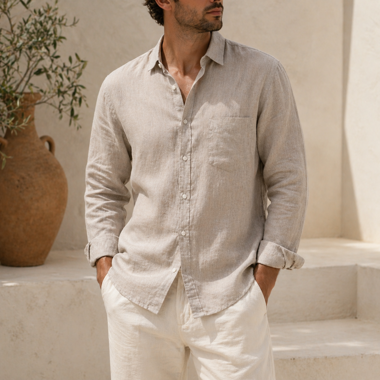 Men’s Classic Fit Linen Shirt