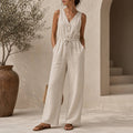 Sleeveless Linen Jumpsuit